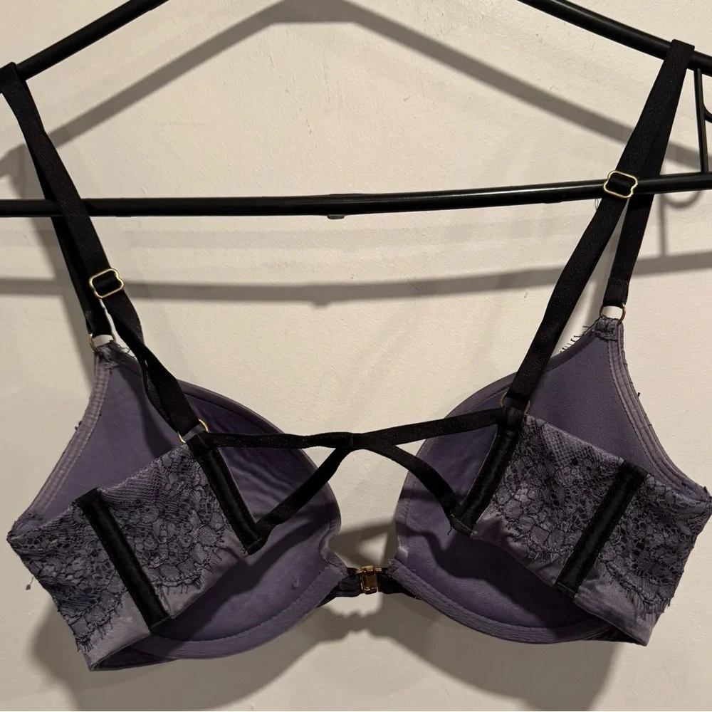 Victoria's Secret Very Sexy Push up strappy front closure bra mauve romantic 32C - Picture 3 of 4